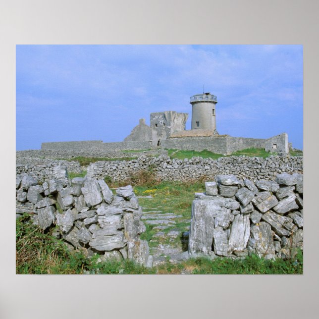 Irland, Inishmore, Aran Island, Dun Aengus Fort Poster (Vorne)
