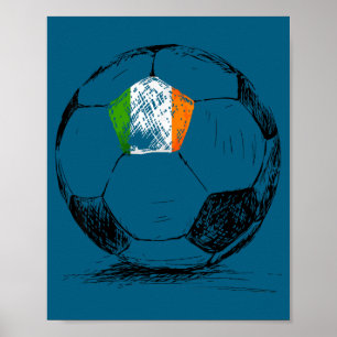 Irland Irisch Eire Flagge Design Auf Fußballtrikot Poster