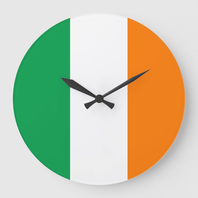 Irland (irische Flagge) Große Wanduhr (Vorderseite)