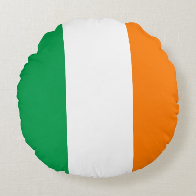 Irland (irische Flagge) Rundes Kissen (Vorderseite)
