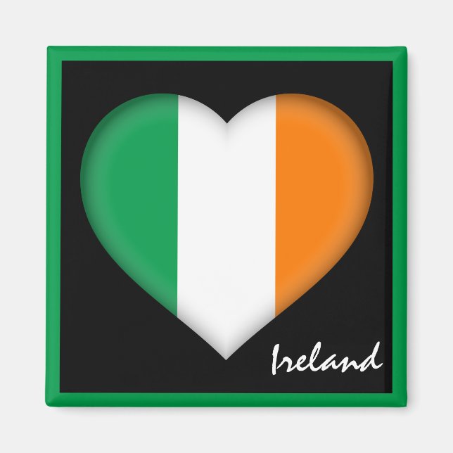Irland & irisches Herz, Urlaub unter irischer Flag Magnet (Vorne)