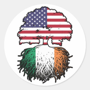 Irland Irish American USA United Staaten America Runder Aufkleber