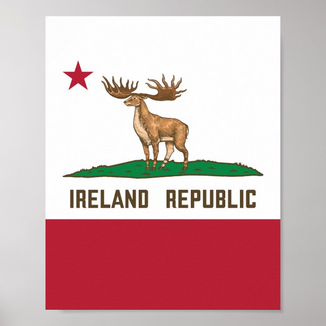 Irland Irish Elk Flag Giant Deer Poster (Vorne)