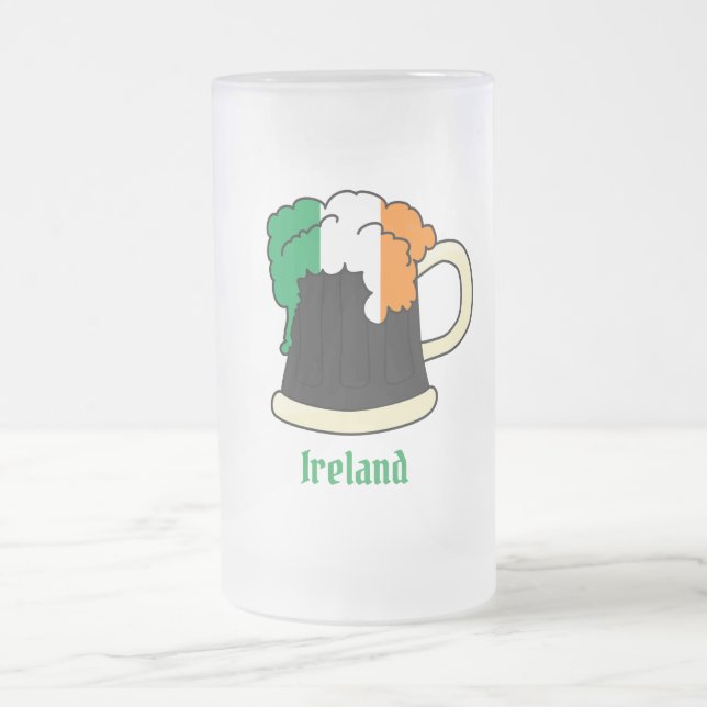 Irland Irish Flag Beer Mattglas Bierglas (Mittel)
