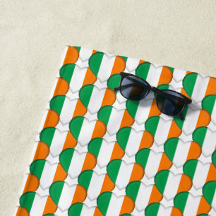 Irland Irish Flag Colors Hearts Patriotic Strandtuch