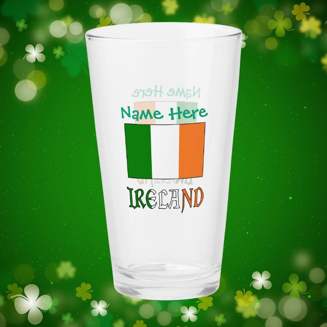 Irland: Irish Flag Green Personalization Drinks Glas (Von Creator hochgeladen)