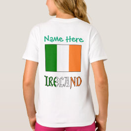 Irland: Irish Flag Green Personalization Girls' T-Shirt