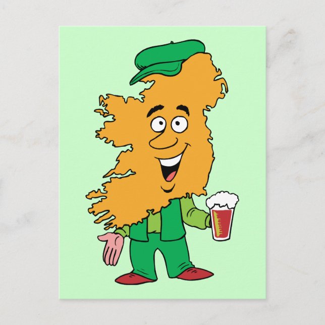 Irland Irish Vintage Travel Souvenir Karikatur Postkarte (Vorderseite)