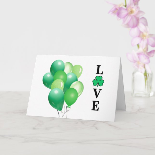 Irland Irland LIEBE Green Balloon Fun Karte (Orchidee)