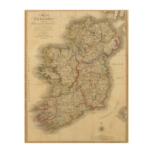 Irland-Karte Holzleinwand