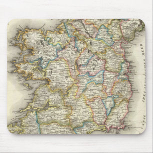 Irland Karte - Irish Eire Erin Historic Map Mousepad