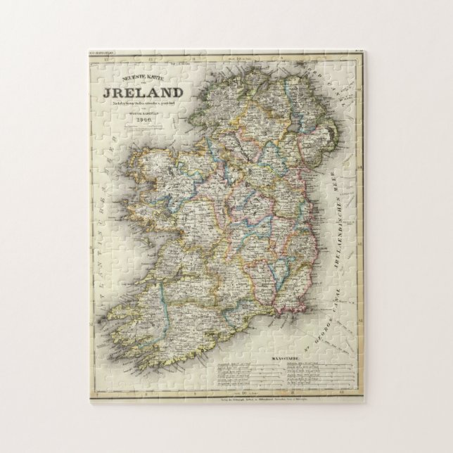 Irland Karte - Irish Eire Erin Historic Map Puzzle (Vertikal)