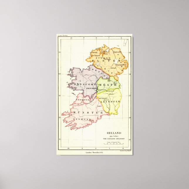Irland Karte Leinwanddruck (Vorderseite)