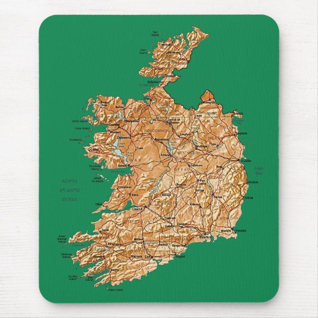 Irland-Karte Mousepad (Vorne)