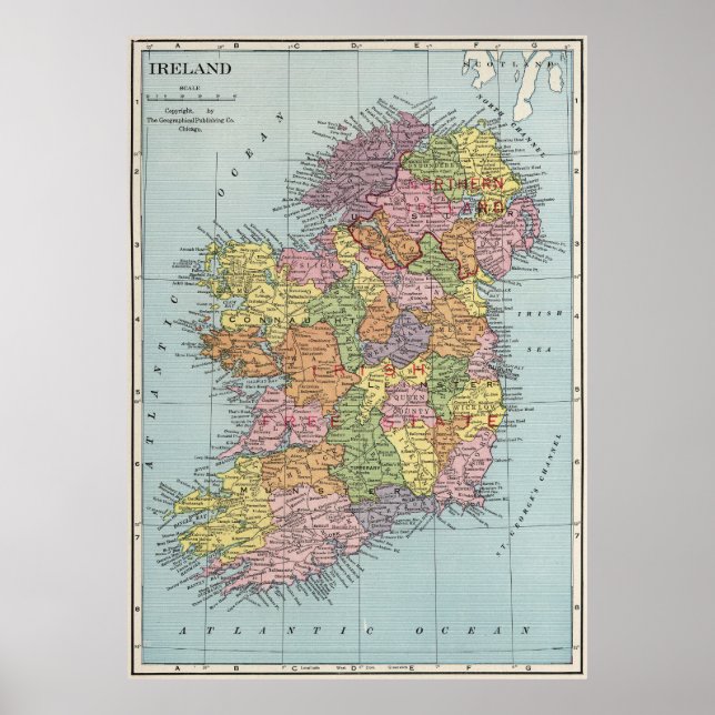 Irland-Karte Poster (Vorne)