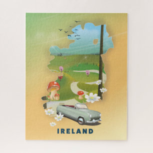 Irland Karte Vintage-Reiseplakat Puzzle