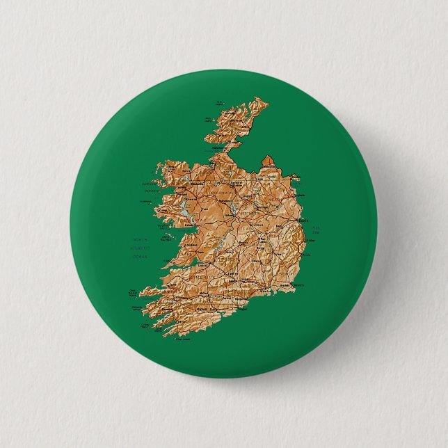 Irland-Karten-Knopf Button (Vorderseite)