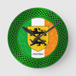 Irland Kleeblatt Flag - O'Rourke Runde Wanduhr