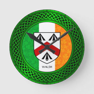 Irland Kleeblatt Flag - Walsh Runde Wanduhr