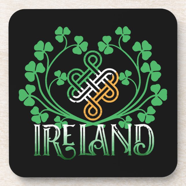 IRLAND-KLEEBLATT GETRÄNKEUNTERSETZER (Vorderseite)