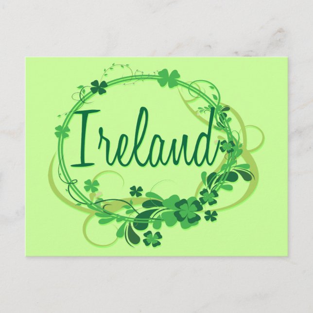 Irland Kleeblatts Postkarte (Vorderseite)