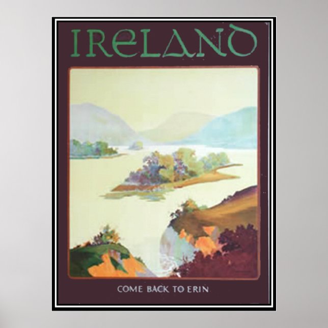 Irland: Kommen Sie zurück zum Erin Print Poster (Vorne)