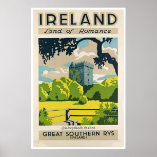 Irland Kunst Blarney Castle Reiseplakat Irisch Poster