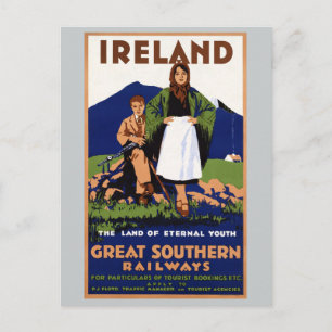 Irland Land der ewigen Jugend Vintage Postkarte