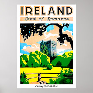 Irland, Land von Romance, Blarey Schloss, Vintag Poster