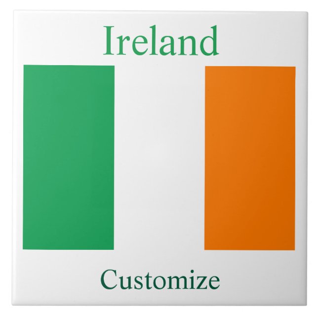 Irland Landesflagge Thunder_Cove Fliese (Vorderseite)