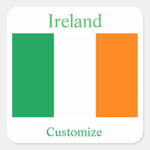 Irland Landesflagge Thunder_Cove Quadratischer Aufkleber