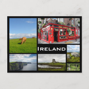 Irland Landschaften Schwarzrahmen Collage Postcard Postkarte