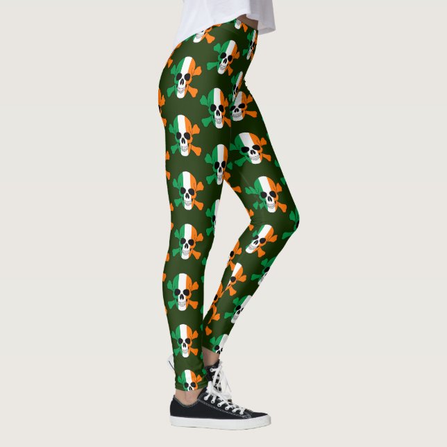Irland - Leggings mit Flaggenschädel und Kreuzknoc (Rechts)