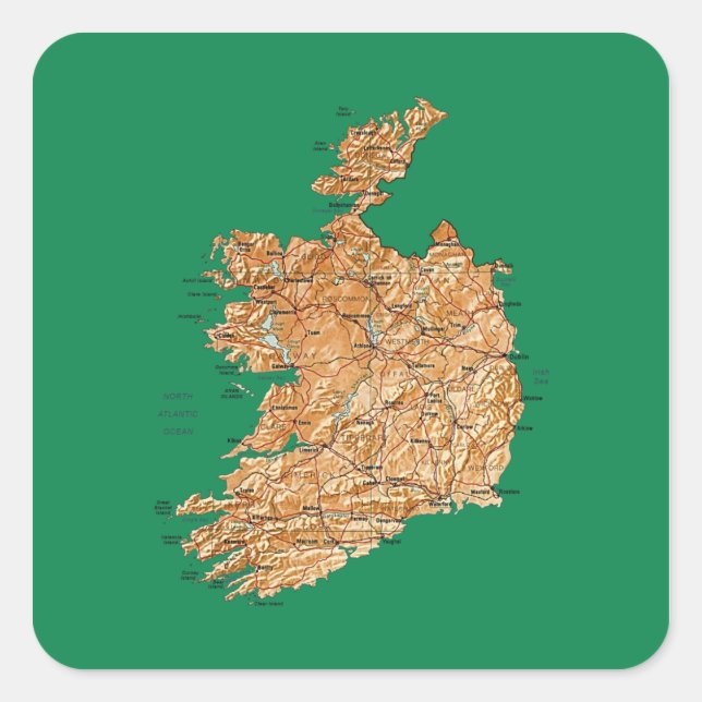 Irland Map Sticker (Vorderseite)