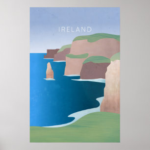Irland Minimal Reiseplakat Poster