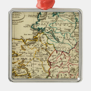 Irland mit Grenzen Silbernes Ornament