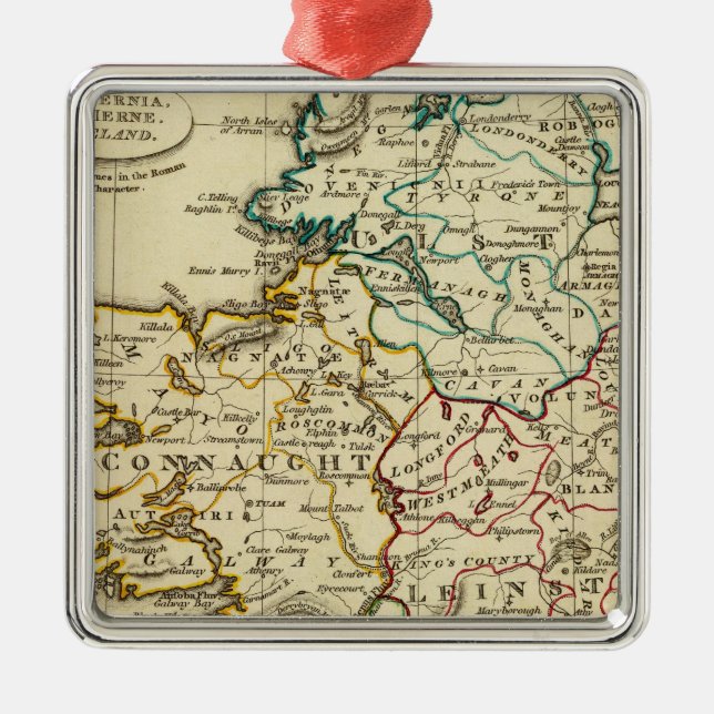 Irland mit Grenzen Silbernes Ornament (Vorne)