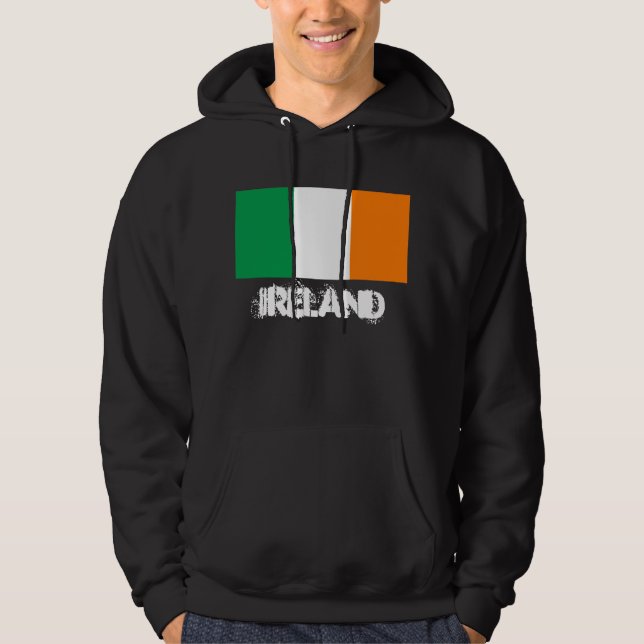 Irland mit irischer Flagge (St. Patrick's Day) Hoodie (Vorderseite)