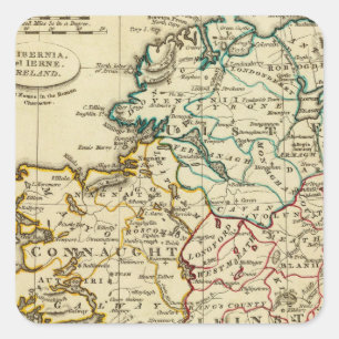 Irland mit umrissenen Grenzen Quadratischer Aufkleber