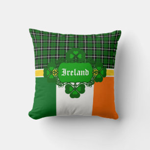 Irland National Tartan, Flagge, keltisches Kleebla Kissen