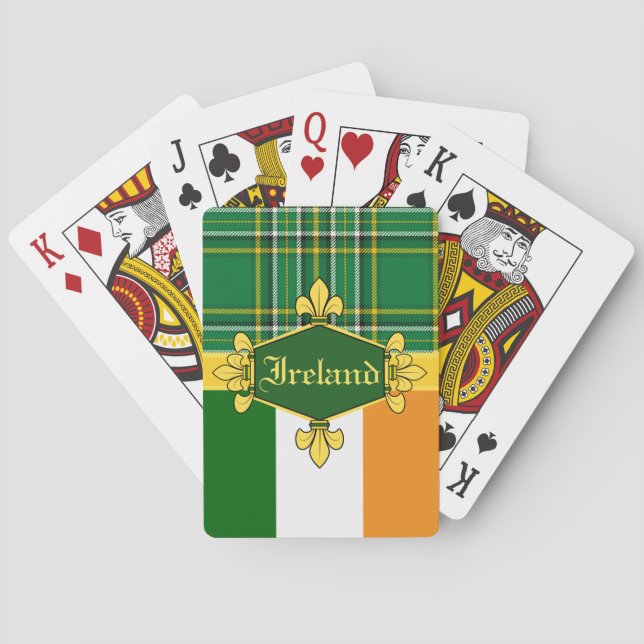 Irland nationaler Tartan, Flagge, fertigen mit Spielkarten (Rückseite)