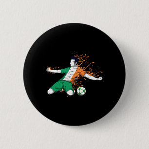 Irland Nationalfußball - Irische Flagge Fußbal Lie Button