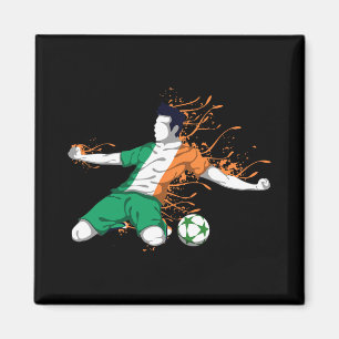 Irland Nationalfußball - Irische Flagge Fußballlie Magnet