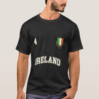 Irland Nummer 4 Fußball Team Sports Irish Flag T-Shirt