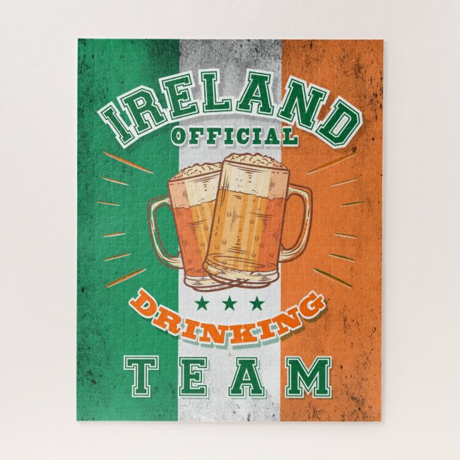 Irland Offiziell Drinking Team. Schönes Bier Puzzle (Vertikal)