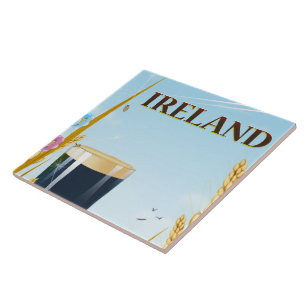 Irland Pint-Landschaft-Reiseplakat Fliese