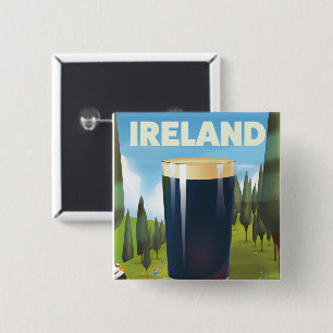 Irland Pint Reiseplakat Button