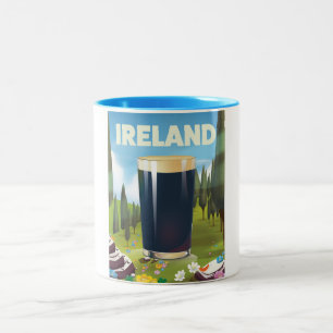 Irland Pint-Reiseplakat Zweifarbige Tasse
