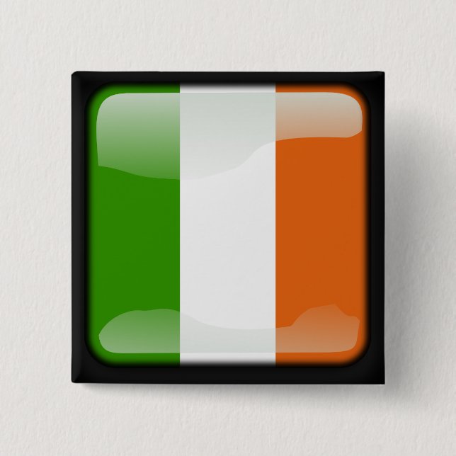 Irland - polierte Flagge Button (Vorderseite)