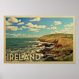 Irland Poster Vintage Travel Print Irish Coast